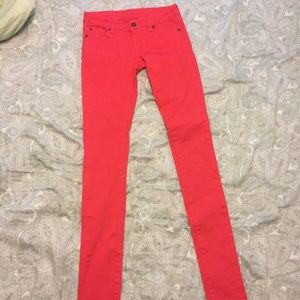 Pink skinny jeans